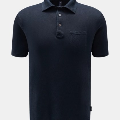 04651/ A trip in a bag - Herren - Leinen-Poloshirt navy 04651/ A trip in a bag - Herren - Leinen-Poloshirt navy