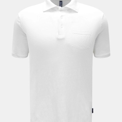 04651/ A trip in a bag - Herren - Leinen-Poloshirt weiß 04651/ A trip in a bag - Herren - Leinen-Poloshirt weiß