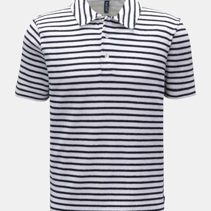 04651/ A trip in a bag - Herren - Frottee-Poloshirt %27Terry Stripe Polo%27 navy/weiß gestreift 04651/ A trip in a bag - Herren - Frottee-Poloshirt %27Terry Stripe Polo%27 navy/weiß gestreift