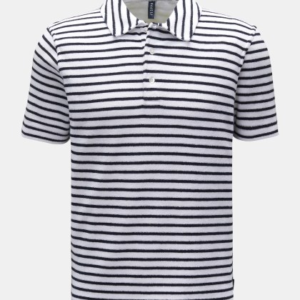 04651/ A trip in a bag - Herren - Frottee-Poloshirt %27Terry Stripe Polo%27 navy/weiß gestreift 04651/ A trip in a bag - Herren - Frottee-Poloshirt %27Terry Stripe Polo%27 navy/weiß gestreift