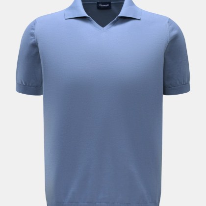 Drumohr - Herren - Kurzarm-Strickpolo graublau Drumohr - Herren - Kurzarm-Strickpolo graublau