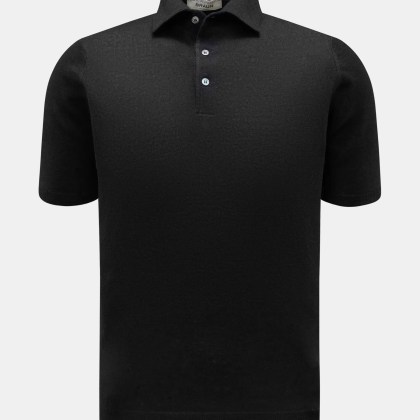 Filippo de Laurentiis - Herren - Kurzarm-Strickpolo schwarz Filippo de Laurentiis - Herren - Kurzarm-Strickpolo schwarz