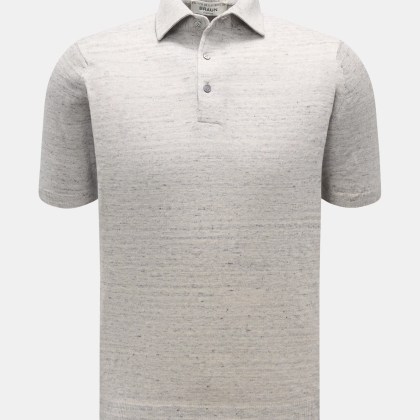 Filippo de Laurentiis - Herren - Kurzarm-Strickpolo hellgrau meliert Filippo de Laurentiis - Herren - Kurzarm-Strickpolo hellgrau meliert