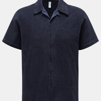 04651/ A trip in a bag - Herren - Frottee-Kurzarmhemd %27Terry Shirt%27 Kubanischer Kragen navy 04651/ A trip in a bag - Herren - Frottee-Kurzarmhemd %27Terry Shirt%27 Kubanischer Kragen navy