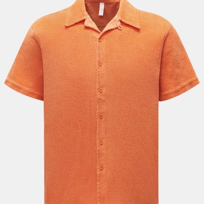 04651/ A trip in a bag - Herren - Frottee-Kurzarmhemd %27Terry Shirt%27 Kubanischer Kragen orange 04651/ A trip in a bag - Herren - Frottee-Kurzarmhemd %27Terry Shirt%27 Kubanischer Kragen orange