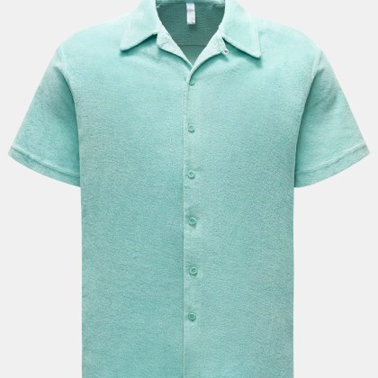 04651/ A trip in a bag - Herren - Frottee-Kurzarmhemd %27Terry Shirt%27 Kubanischer Kragen türkis 04651/ A trip in a bag - Herren - Frottee-Kurzarmhemd %27Terry Shirt%27 Kubanischer Kragen türkis
