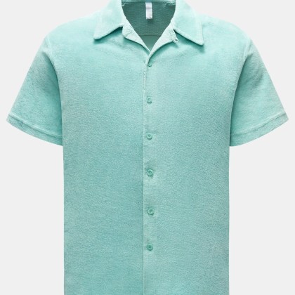 04651/ A trip in a bag - Herren - Frottee-Kurzarmhemd %27Terry Shirt%27 Kubanischer Kragen türkis 04651/ A trip in a bag - Herren - Frottee-Kurzarmhemd %27Terry Shirt%27 Kubanischer Kragen türkis