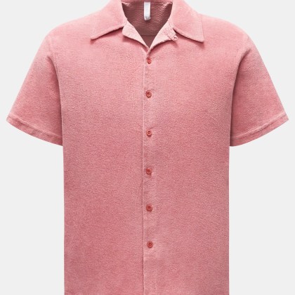 04651/ A trip in a bag - Herren - Frottee-Kurzarmhemd %27Terry Shirt%27 Kubanischer Kragen rosé 04651/ A trip in a bag - Herren - Frottee-Kurzarmhemd %27Terry Shirt%27 Kubanischer Kragen rosé
