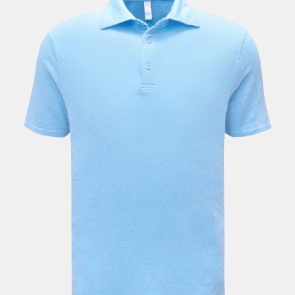 04651/ A trip in a bag - Herren - Leinen Jersey-Poloshirt hellblau 04651/ A trip in a bag - Herren - Leinen Jersey-Poloshirt hellblau