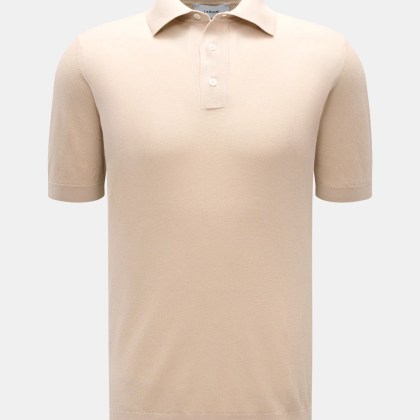 Lardini - Herren - Kurzarm-Strickpolo beige Lardini - Herren - Kurzarm-Strickpolo beige