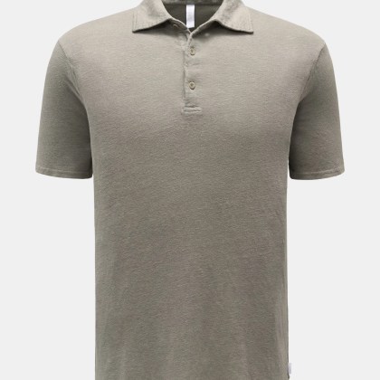 04651/ A trip in a bag - Herren - Leinen Jersey-Poloshirt graugrün 04651/ A trip in a bag - Herren - Leinen Jersey-Poloshirt graugrün