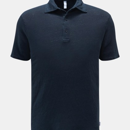 04651/ A trip in a bag - Herren - Leinen Jersey-Poloshirt navy 04651/ A trip in a bag - Herren - Leinen Jersey-Poloshirt navy