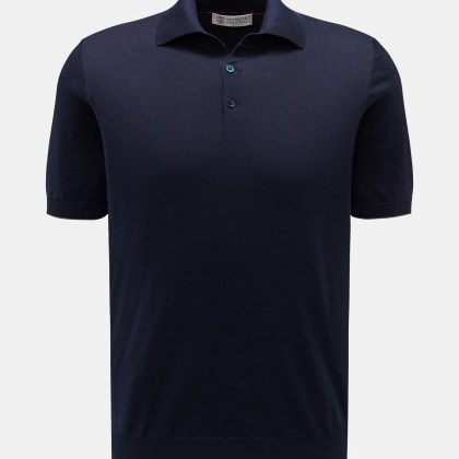 Brunello Cucinelli - Herren - Kurzarm-Strickpolo navy Brunello Cucinelli - Herren - Kurzarm-Strickpolo navy