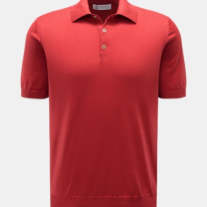 Brunello Cucinelli - Herren - Kurzarm-Strickpolo rot Brunello Cucinelli - Herren - Kurzarm-Strickpolo rot