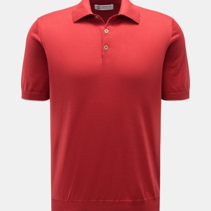 Brunello Cucinelli - Herren - Kurzarm-Strickpolo rot Brunello Cucinelli - Herren - Kurzarm-Strickpolo rot