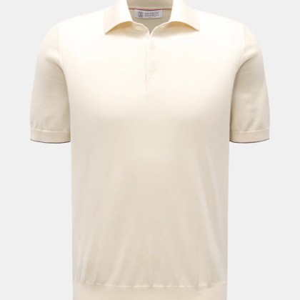 Brunello Cucinelli - Herren - Kurzarm-Strickpolo creme Brunello Cucinelli - Herren - Kurzarm-Strickpolo creme