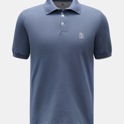 Brunello Cucinelli - Herren - Poloshirt graublau Brunello Cucinelli - Herren - Poloshirt graublau