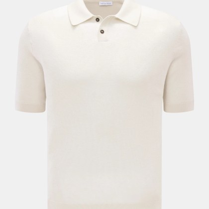 Iris von Arnim - Herren - Kurzarm-Strickpolo %27Pavion%27 offwhite Iris von Arnim - Herren - Kurzarm-Strickpolo %27Pavion%27 offwhite