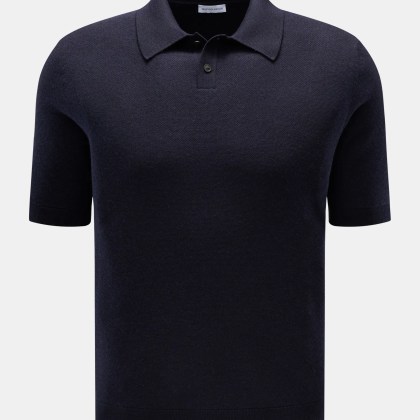 Iris von Arnim - Herren - Kurzarm-Strickpolo %27Pavion%27 navy Iris von Arnim - Herren - Kurzarm-Strickpolo %27Pavion%27 navy