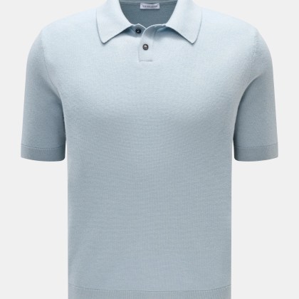 Iris von Arnim - Herren - Kurzarm-Strickpolo %27Pavion%27 hellblau Iris von Arnim - Herren - Kurzarm-Strickpolo %27Pavion%27 hellblau