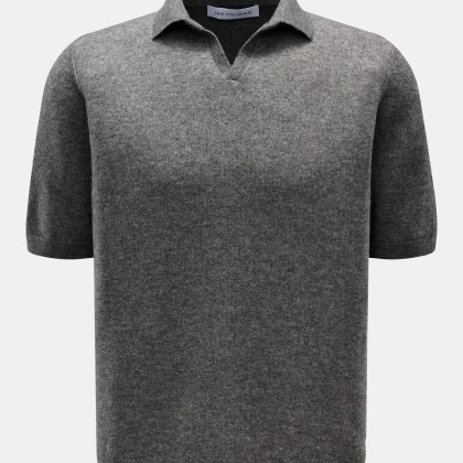 Iris von Arnim - Herren - Kurzarm-Strickpolo %27Ameca%27 dunkelgrau meliert Iris von Arnim - Herren - Kurzarm-Strickpolo %27Ameca%27 dunkelgrau meliert