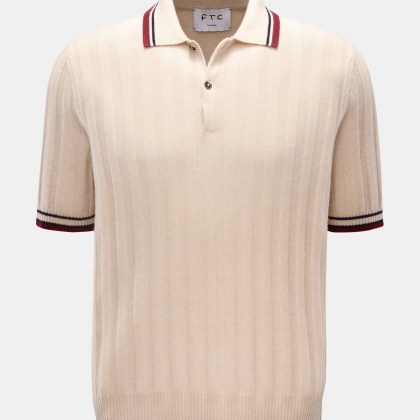 FTC - Herren - Cashmere Kurzarm-Strickpolo beige FTC - Herren - Cashmere Kurzarm-Strickpolo beige