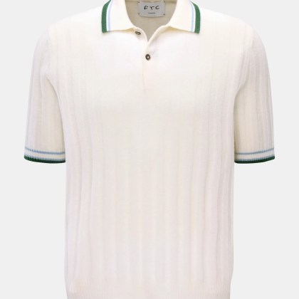 FTC - Herren - Cashmere Kurzarm-Strickpolo creme FTC - Herren - Cashmere Kurzarm-Strickpolo creme