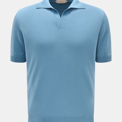 Aurélien - Herren - Merino Kurzarm-Strickpolo rauchblau Aurélien - Herren - Merino Kurzarm-Strickpolo rauchblau