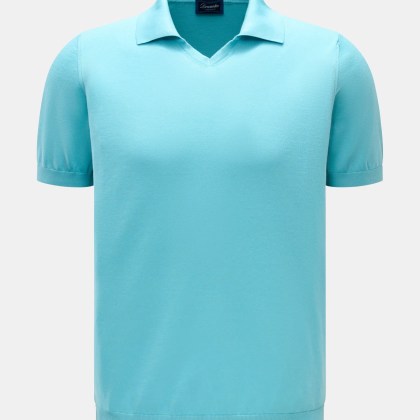 Drumohr - Herren - Kurzarm-Strickpolo blau Drumohr - Herren - Kurzarm-Strickpolo blau