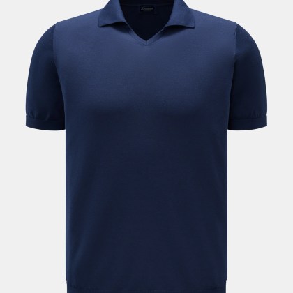 Drumohr - Herren - Kurzarm-Strickpolo dunkelblau Drumohr - Herren - Kurzarm-Strickpolo dunkelblau