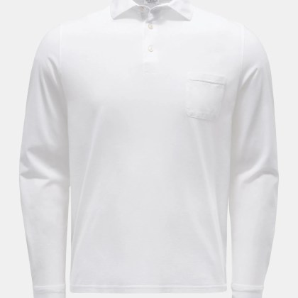 von Braun - Herren - Longsleeve-Poloshirt weiß von Braun - Herren - Longsleeve-Poloshirt weiß