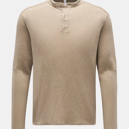 04651/ A trip in a bag - Herren - Leinen Henley-Shirt beige 04651/ A trip in a bag - Herren - Leinen Henley-Shirt beige