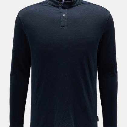 04651/ A trip in a bag - Herren - Leinen Henley-Shirt navy 04651/ A trip in a bag - Herren - Leinen Henley-Shirt navy