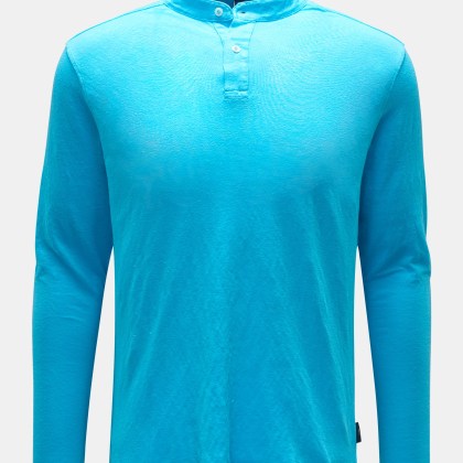 04651/ A trip in a bag - Herren - Leinen Henley-Shirt türkis 04651/ A trip in a bag - Herren - Leinen Henley-Shirt türkis