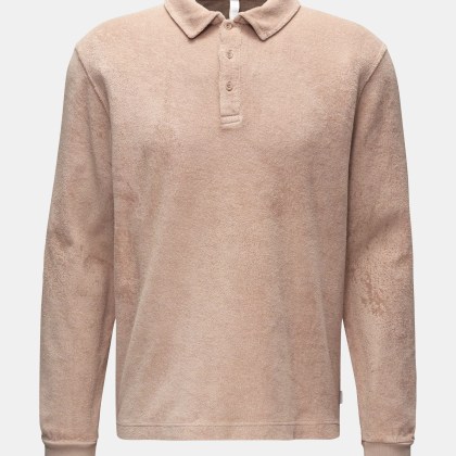 04651/ A trip in a bag - Herren - Frottee Longsleeve-Poloshirt beige 04651/ A trip in a bag - Herren - Frottee Longsleeve-Poloshirt beige