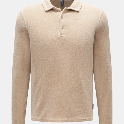 04651/ A trip in a bag - Herren - Frottee Longsleeve-Poloshirt beige 04651/ A trip in a bag - Herren - Frottee Longsleeve-Poloshirt beige