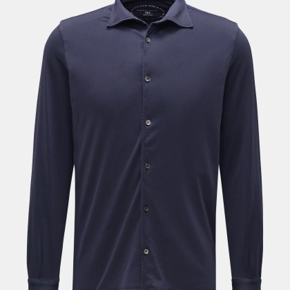 Fedeli - Herren - Jersey-Hemd %27Jason%27 Haifisch-Kragen navy Fedeli - Herren - Jersey-Hemd %27Jason%27 Haifisch-Kragen navy