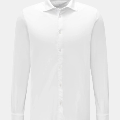 Fedeli - Herren - Jersey-Hemd %27Jason%27 Haifisch-Kragen weiß Fedeli - Herren - Jersey-Hemd %27Jason%27 Haifisch-Kragen weiß