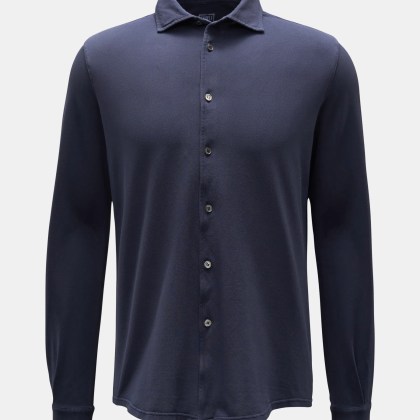 Fedeli - Herren - Piqué-Hemd %27Steve%27 schmaler Kragen navy Fedeli - Herren - Piqué-Hemd %27Steve%27 schmaler Kragen navy