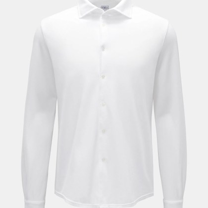 Fedeli - Herren - Piqué-Hemd %27Steve%27 schmaler Kragen weiß Fedeli - Herren - Piqué-Hemd %27Steve%27 schmaler Kragen weiß