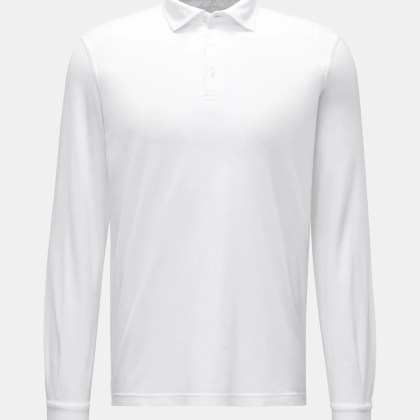 Fedeli - Herren - Jersey Longsleeve-Poloshirt %27Zero%27 weiß Fedeli - Herren - Jersey Longsleeve-Poloshirt %27Zero%27 weiß