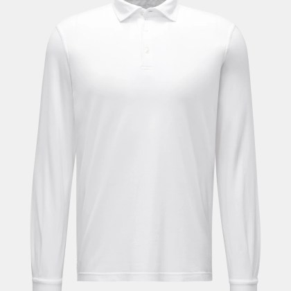 Fedeli - Herren - Jersey Longsleeve-Poloshirt %27Zero%27 weiß Fedeli - Herren - Jersey Longsleeve-Poloshirt %27Zero%27 weiß