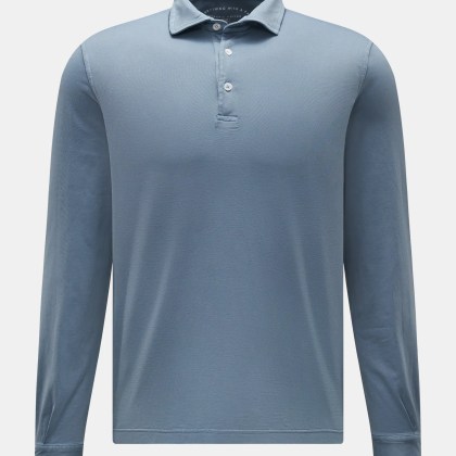 Fedeli - Herren - Jersey Longsleeve-Poloshirt %27Zero%27 rauchblau Fedeli - Herren - Jersey Longsleeve-Poloshirt %27Zero%27 rauchblau