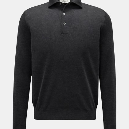 Filippo de Laurentiis - Herren - Feinstrick-Polo anthrazit meliert Filippo de Laurentiis - Herren - Feinstrick-Polo anthrazit meliert