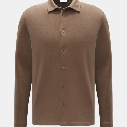 04651/ A trip in a bag - Herren - Piqué-Hemd schmaler Kragen taupe 04651/ A trip in a bag - Herren - Piqué-Hemd schmaler Kragen taupe