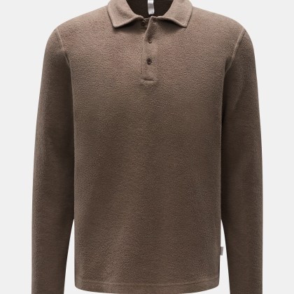 04651/ A trip in a bag - Herren - Fleece Langarm-Poloshirt taupe 04651/ A trip in a bag - Herren - Fleece Langarm-Poloshirt taupe