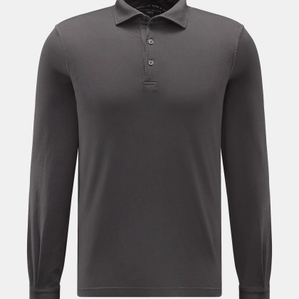 Fedeli - Herren - Jersey Longsleeve-Poloshirt %27Zero%27 dunkelgrau Fedeli - Herren - Jersey Longsleeve-Poloshirt %27Zero%27 dunkelgrau