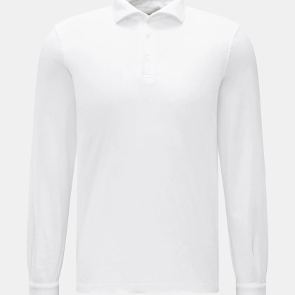 Fedeli - Herren - Jersey Longsleeve-Poloshirt %27Zero%27 weiß Fedeli - Herren - Jersey Longsleeve-Poloshirt %27Zero%27 weiß