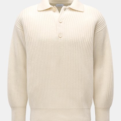Malo - Herren - Cashmere Strickpolo off-white Malo - Herren - Cashmere Strickpolo off-white