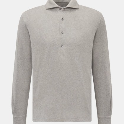 The Product is the Hero - Herren - Longsleeve-Poloshirt grau meliert The Product is the Hero - Herren - Longsleeve-Poloshirt grau meliert